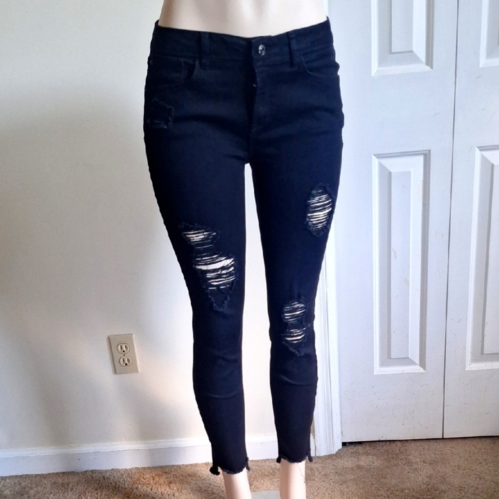 Kensie Effortless Ankle Mid Rise Black Jeans Size 8